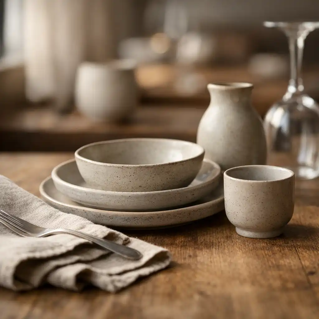 Detal wnętrza restauracji – ceramika i naturalne materiały