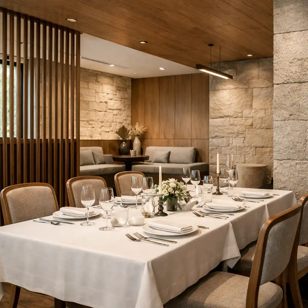 Elegancka prywatna przestrzeń restauracyjna